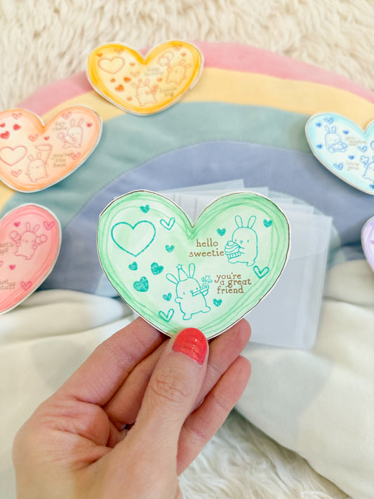 BeanTown Buddies® Mini Bunnies Heart Card & Envelope Set
