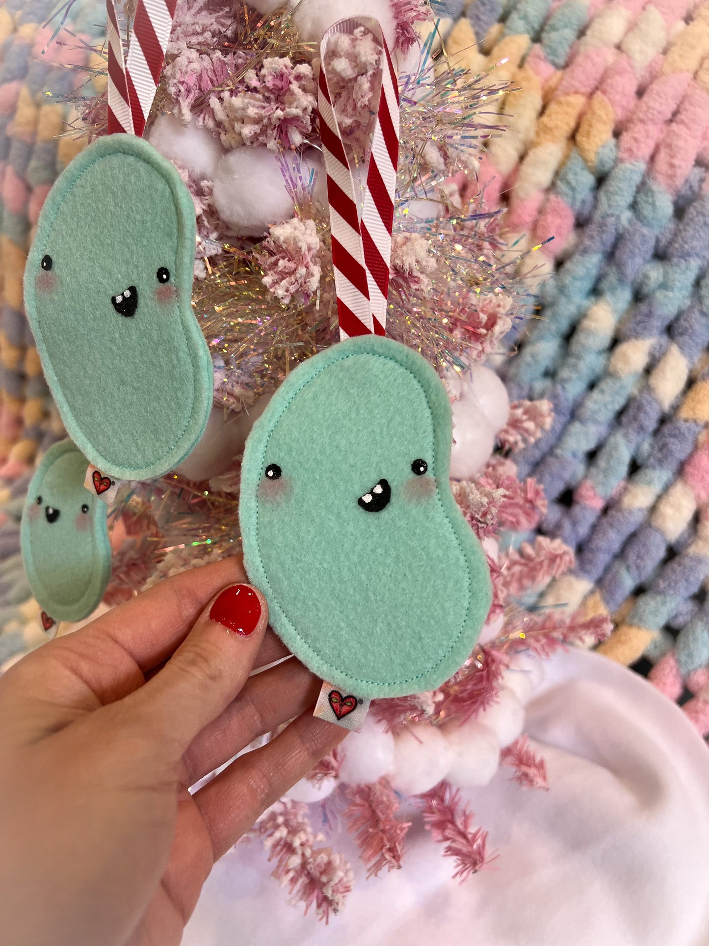BeanTown Buddies® Pale Teal Jelly Bean Ornament