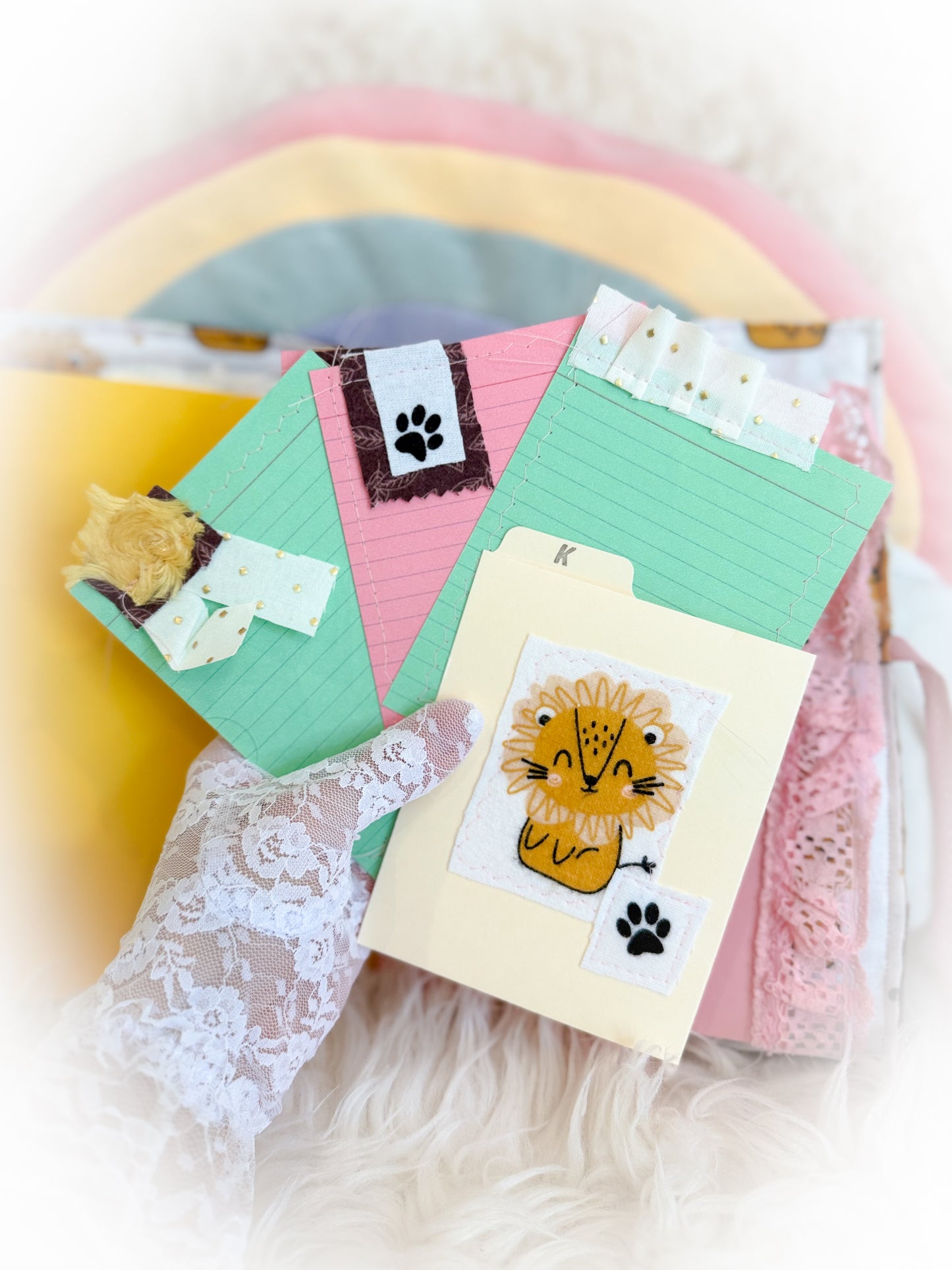 BeanTown Buddies® Quilted Lion Junk Journal
