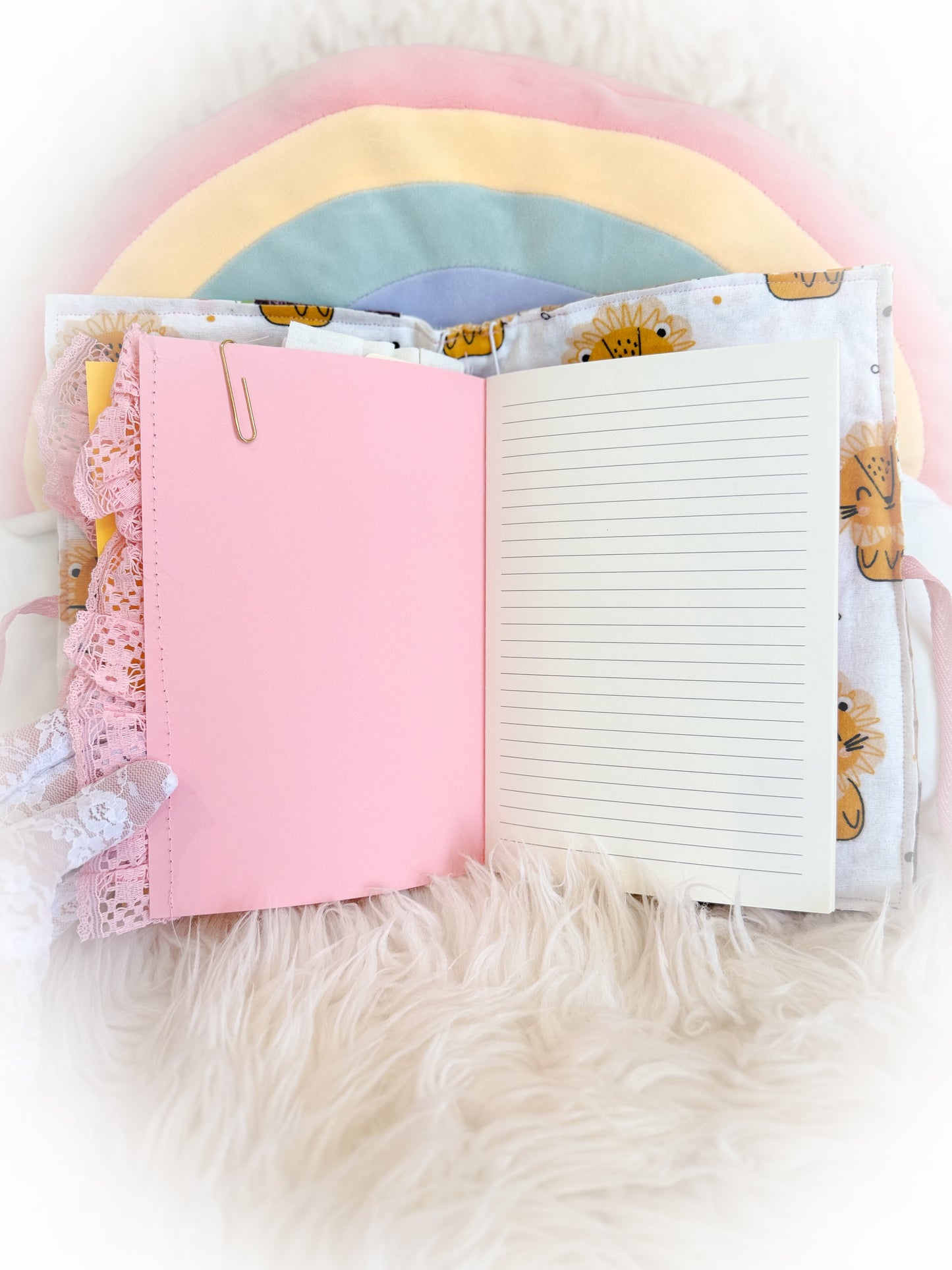 BeanTown Buddies® Quilted Lion Junk Journal