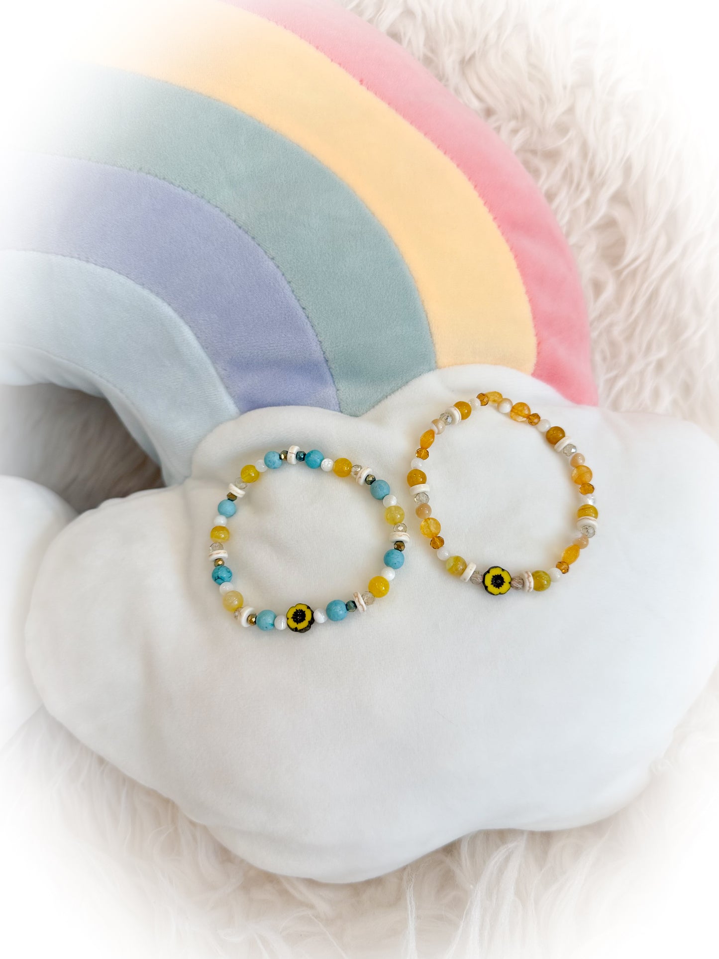 BeanTown Buddies® Flower Semi Precious Stone Bracelet