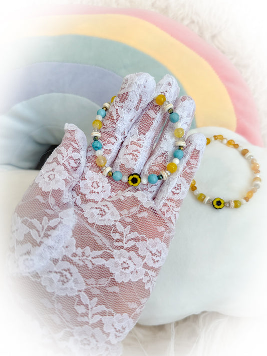 BeanTown Buddies® Flower Semi Precious Stone Bracelet