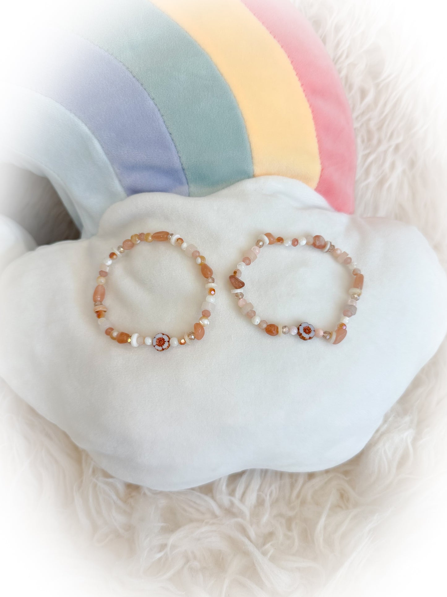 BeanTown Buddies® Flower Semi Precious Stone Bracelet