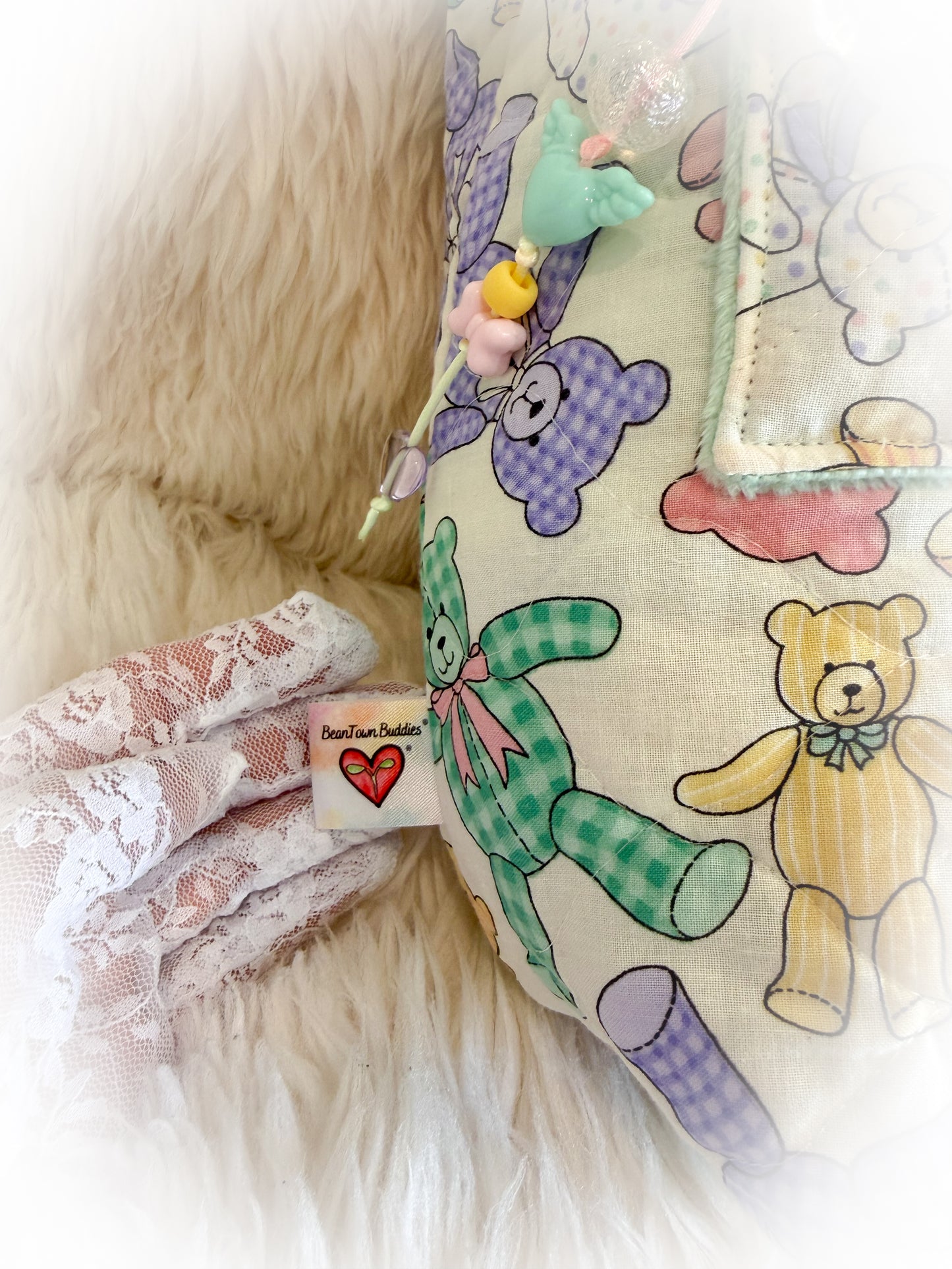 BeanTown Buddies® Vintage Teddy Quilt Tote Bag