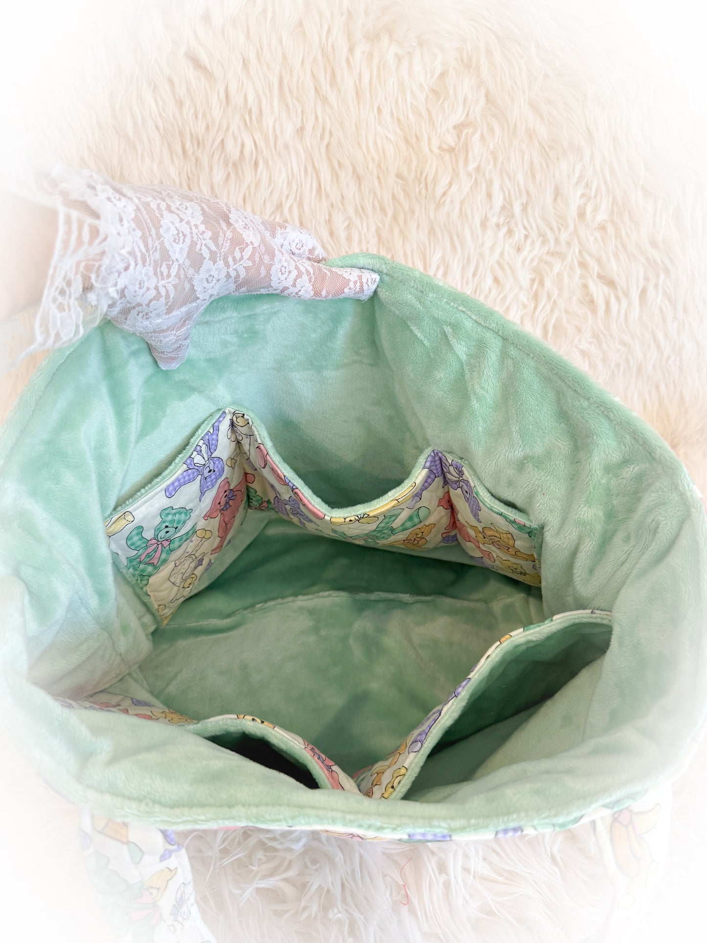 BeanTown Buddies® Vintage Teddy Quilt Tote Bag