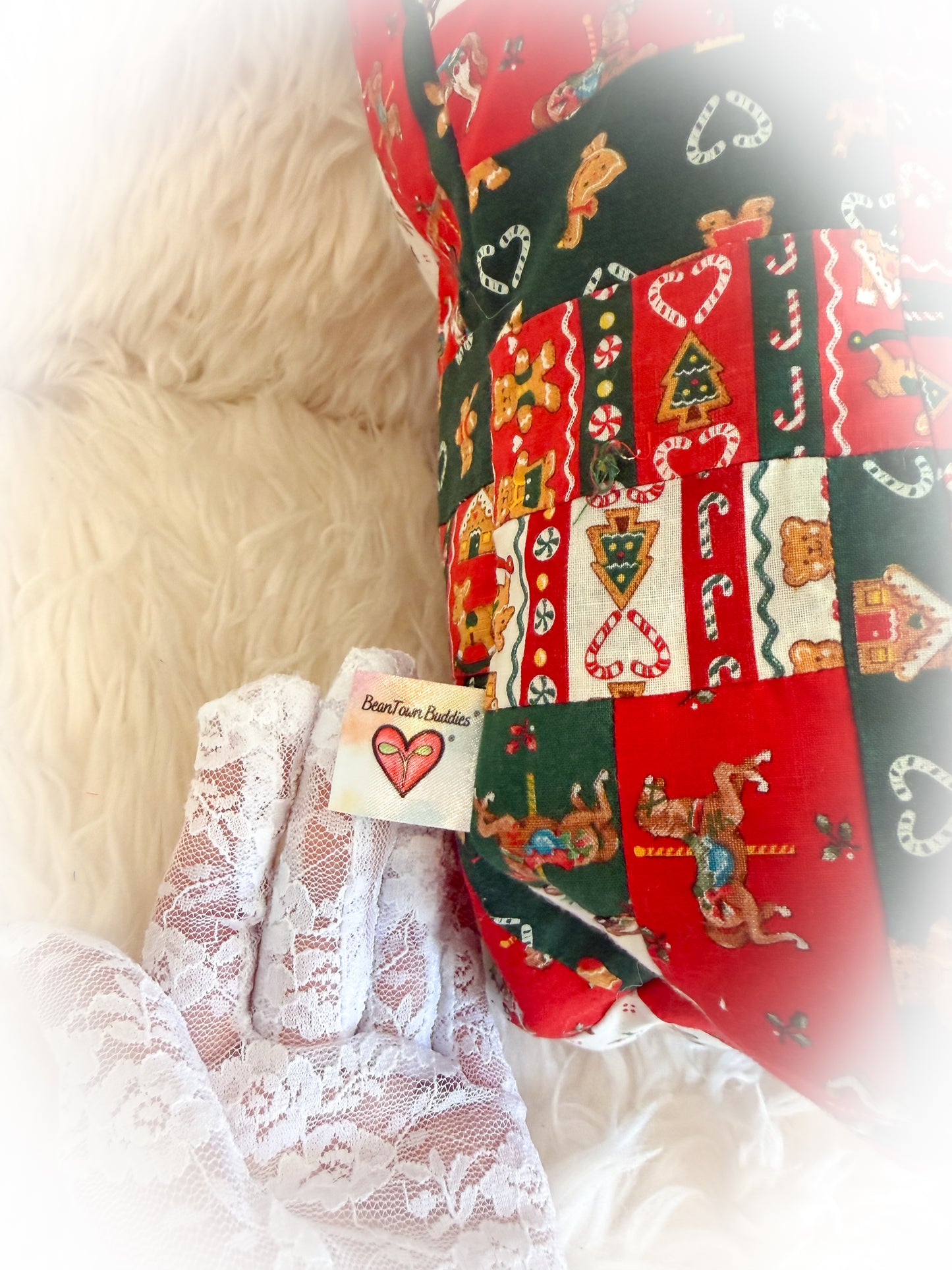 BeanTown Buddies® Vintage Xmas Quilt Tote Bag