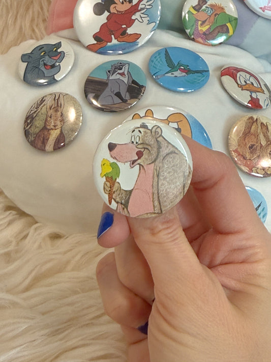 BeanTown Buddies® Vintage Book Pin Back Buttons