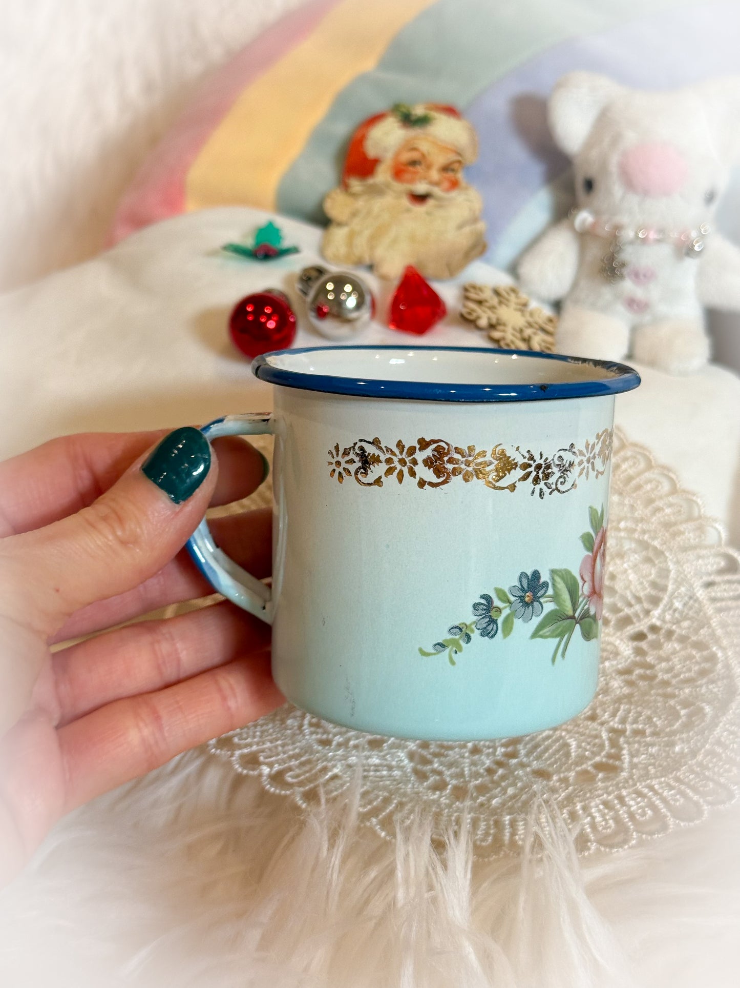 BeanTown Buddies® Tiny Polar Teddi & Vintage Cup