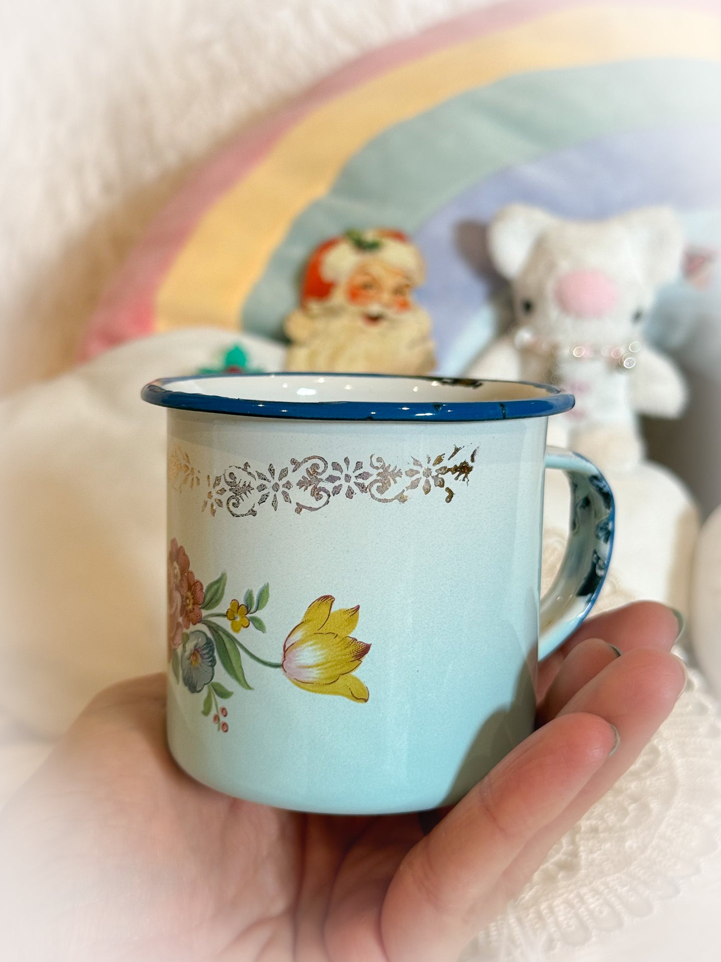 BeanTown Buddies® Tiny Polar Teddi & Vintage Cup