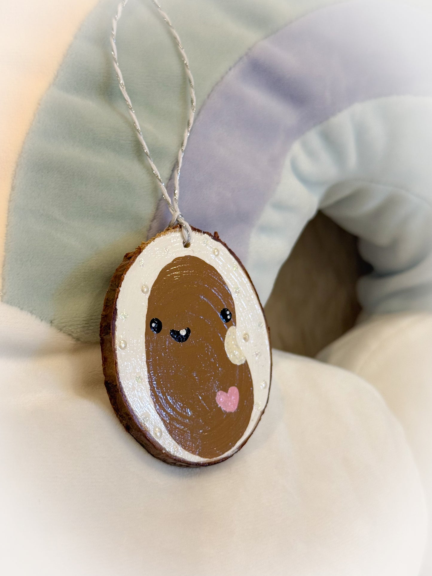 BeanTown Buddies® Wood Slice Bean Ornament