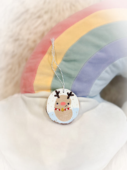 BeanTown Buddies® Wood Slice Bean-Deer Ornament