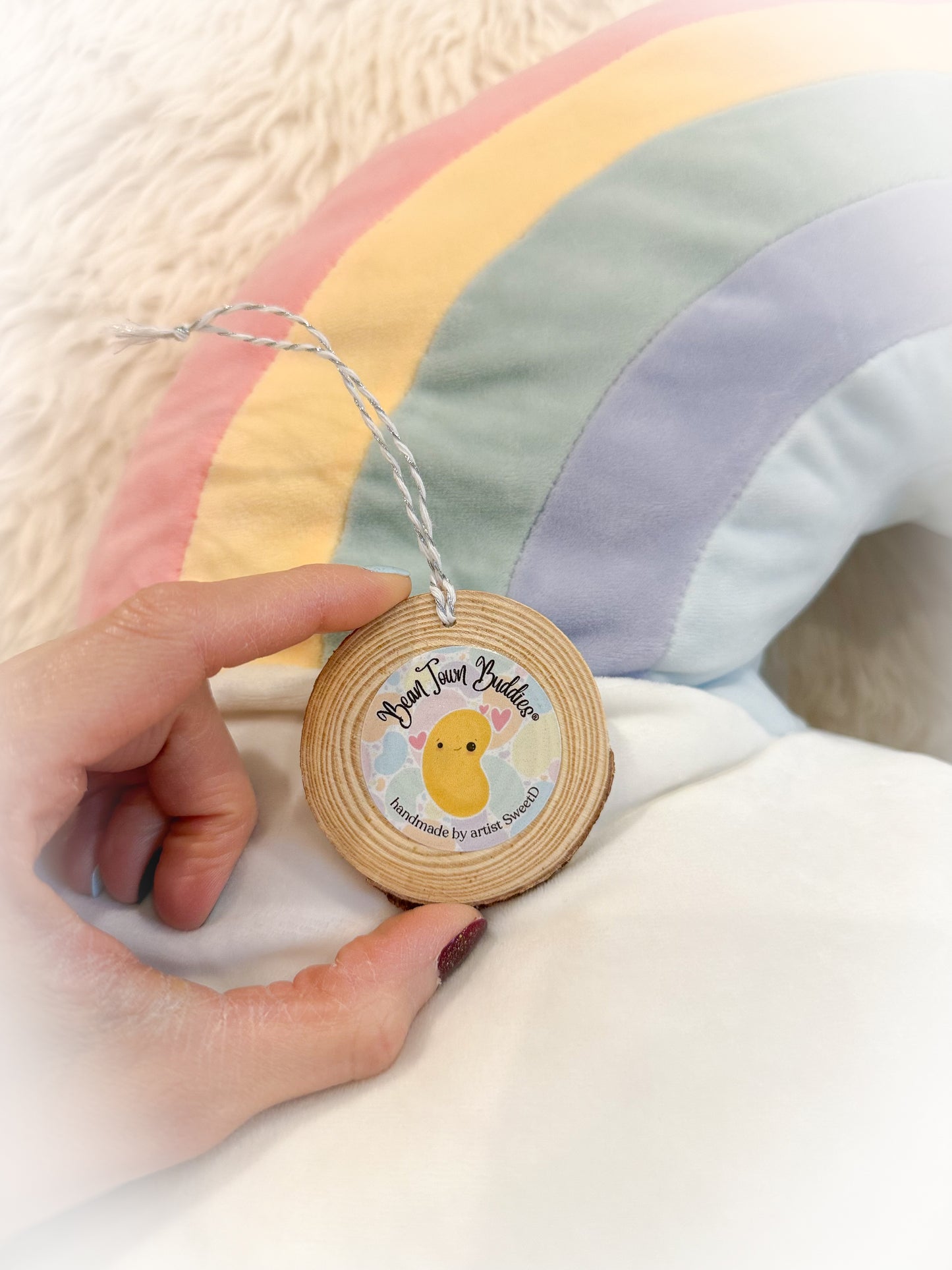 BeanTown Buddies® Wood Slice Bean-Deer Ornament