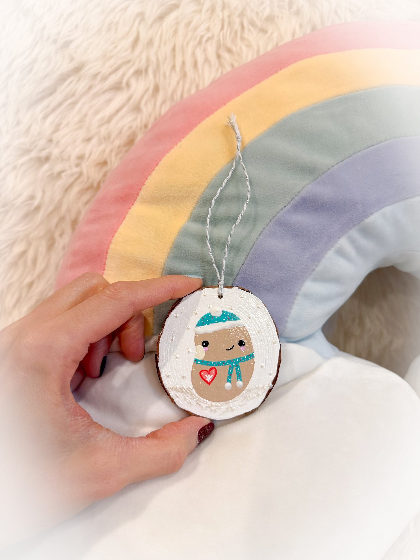 BeanTown Buddies® Wood Slice Bean Ornament