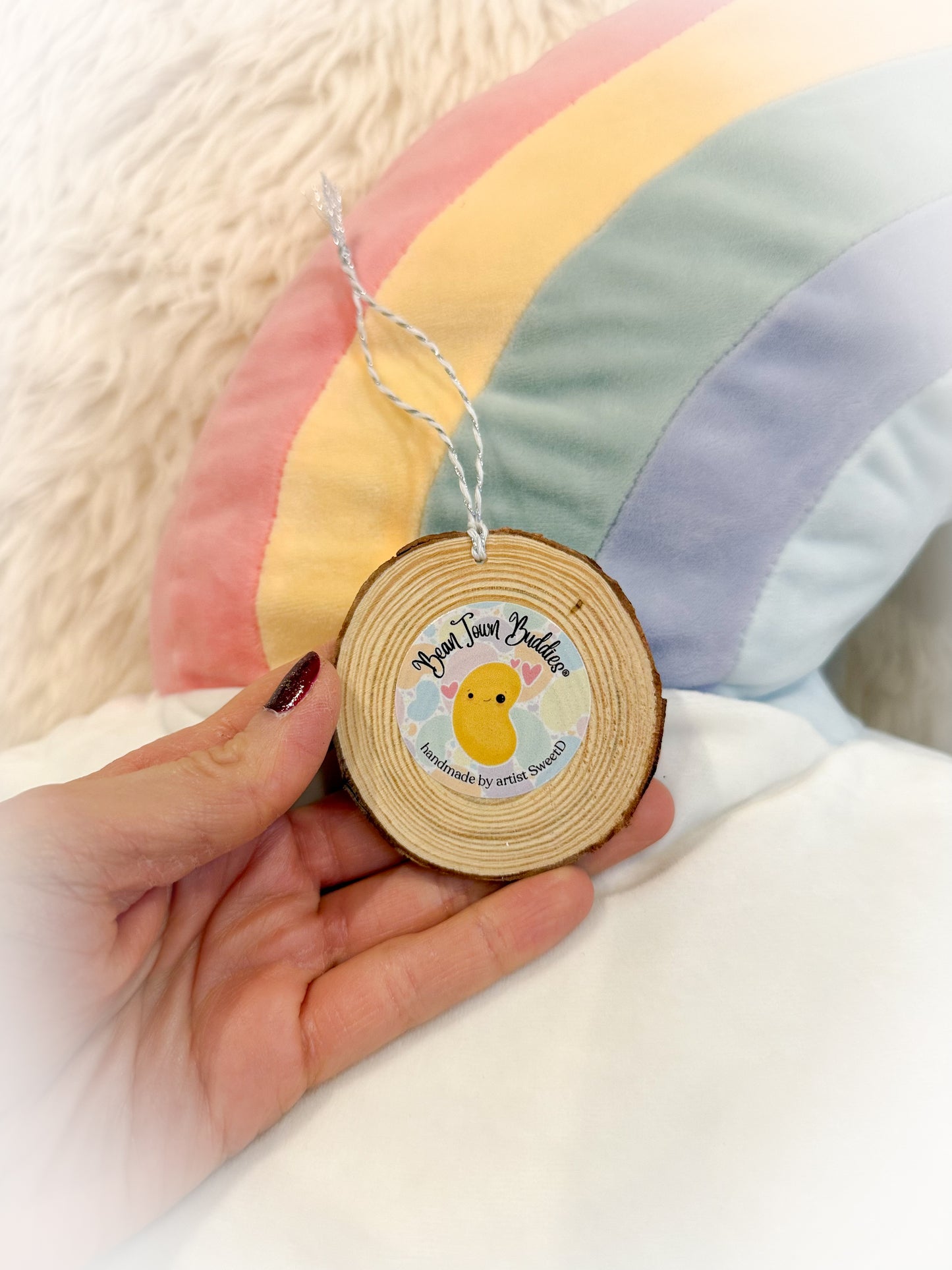 BeanTown Buddies® Wood Slice Bean Ornament