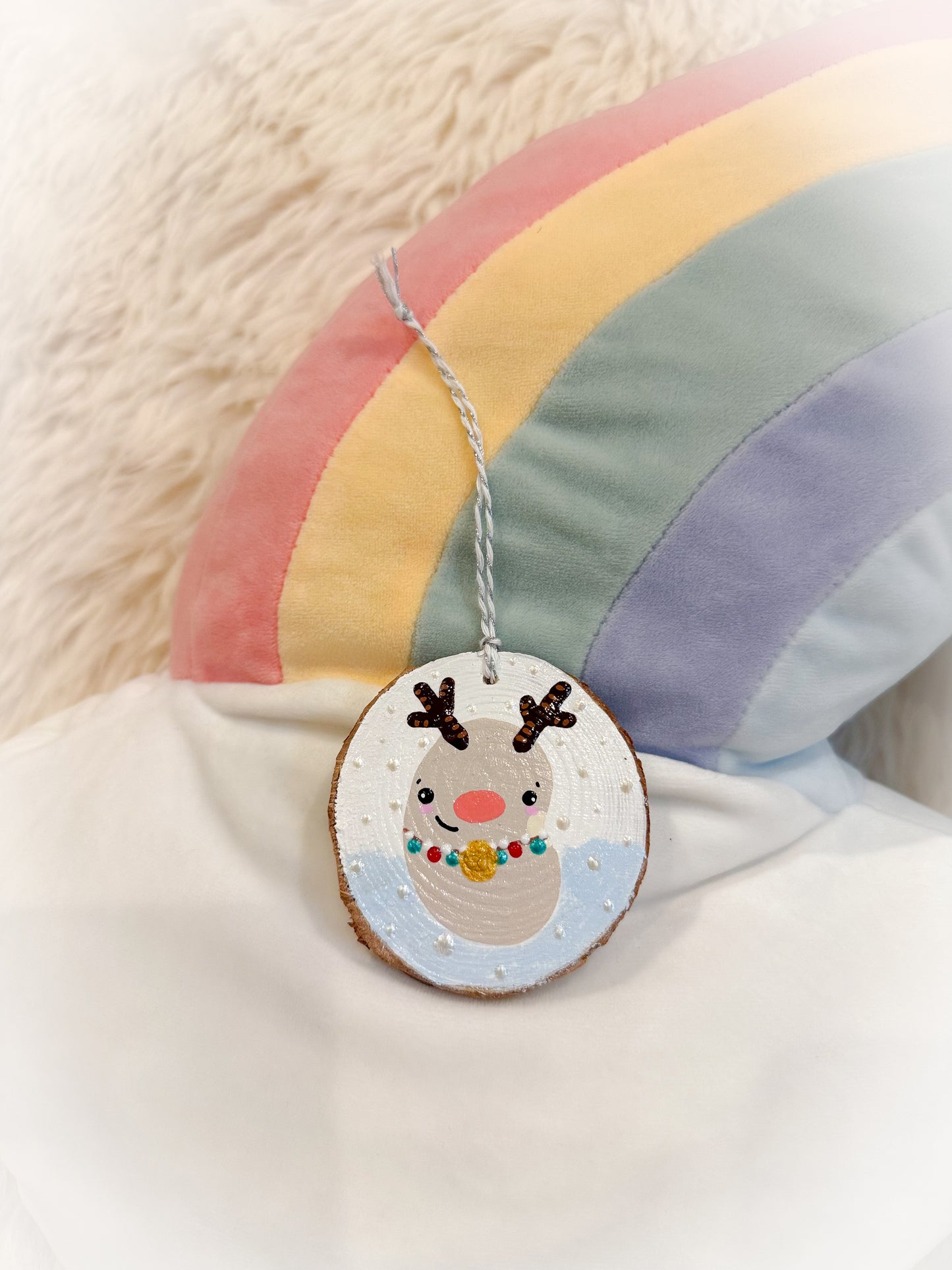 BeanTown Buddies® Wood Slice Bean-Deer Ornament