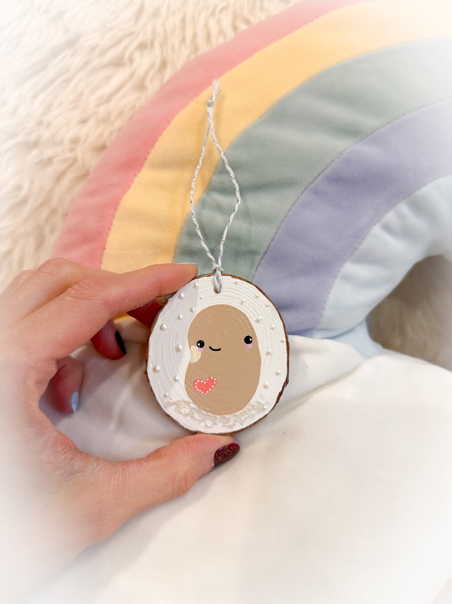 BeanTown Buddies® Wood Slice Bean Ornament