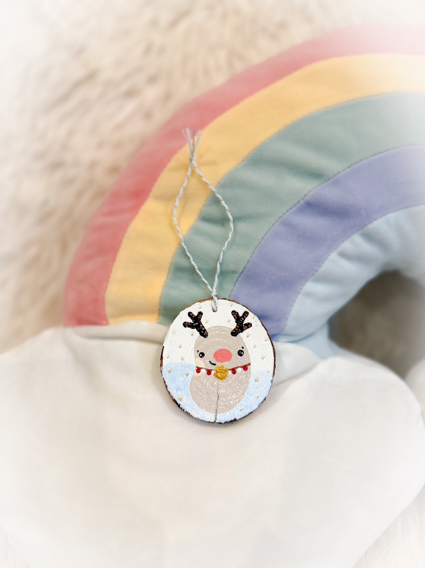 BeanTown Buddies® Wood Slice Bean-Deer Ornament