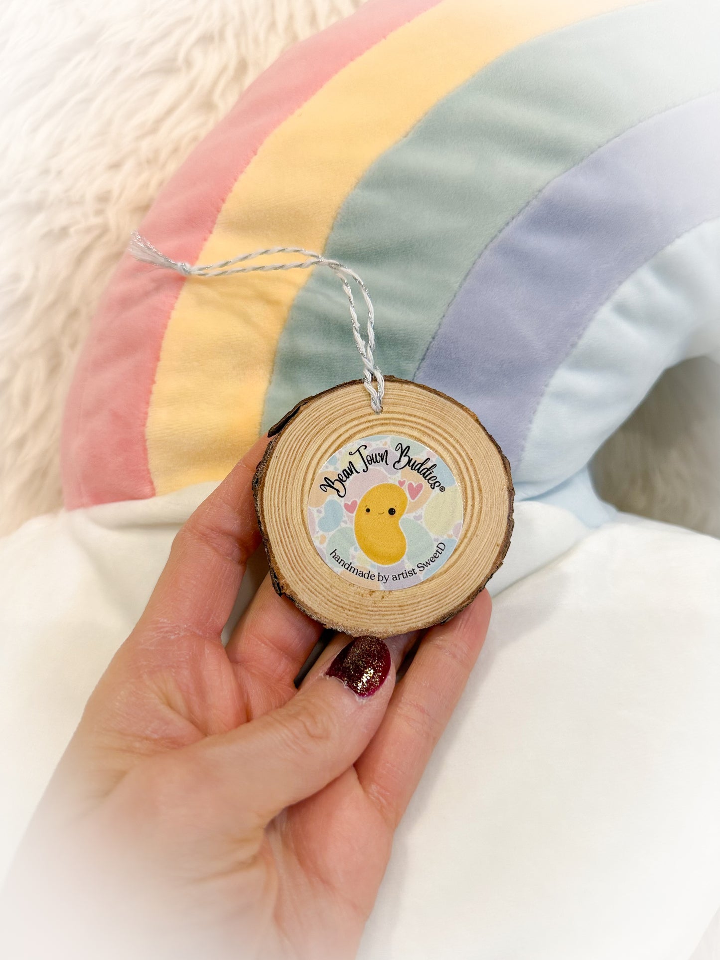 BeanTown Buddies® Wood Slice Bean Ornament