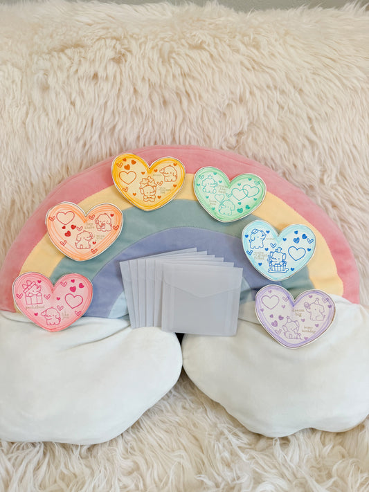 BeanTown Buddies® Mini Elephants Heart Card & Envelope Set