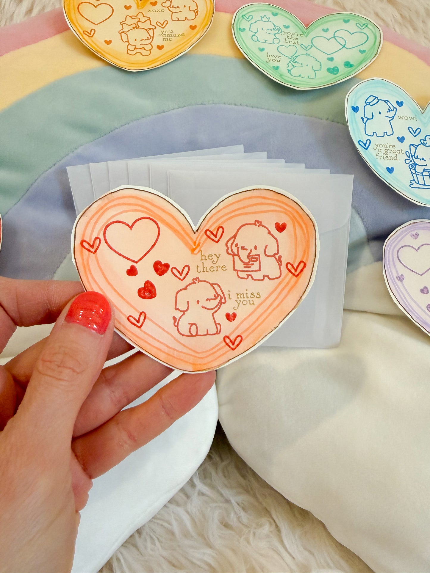 BeanTown Buddies® Mini Elephants Heart Card & Envelope Set