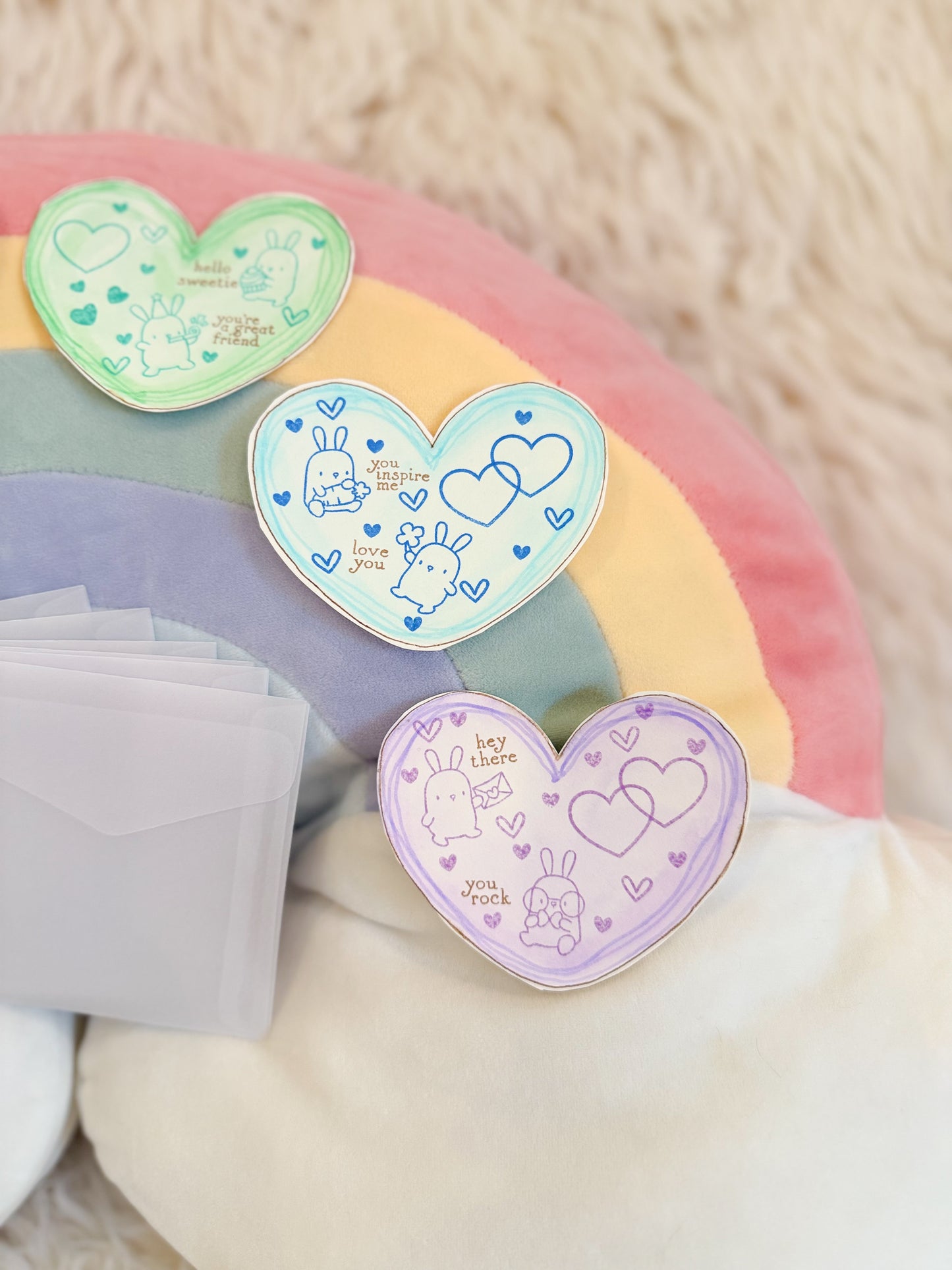 BeanTown Buddies® Mini Bunnies Heart Card & Envelope Set