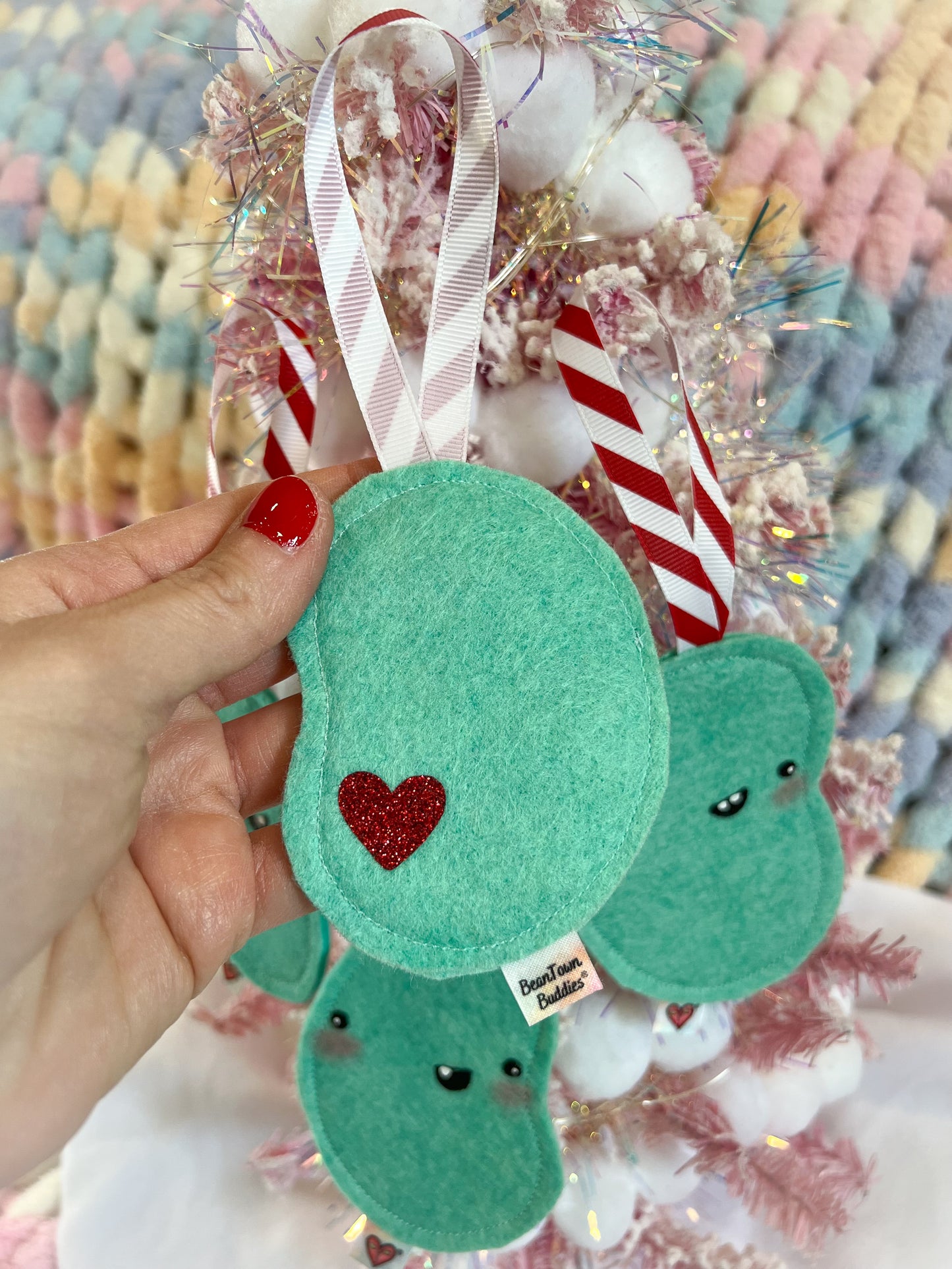 BeanTown Buddies® Teal Jelly Bean Ornament