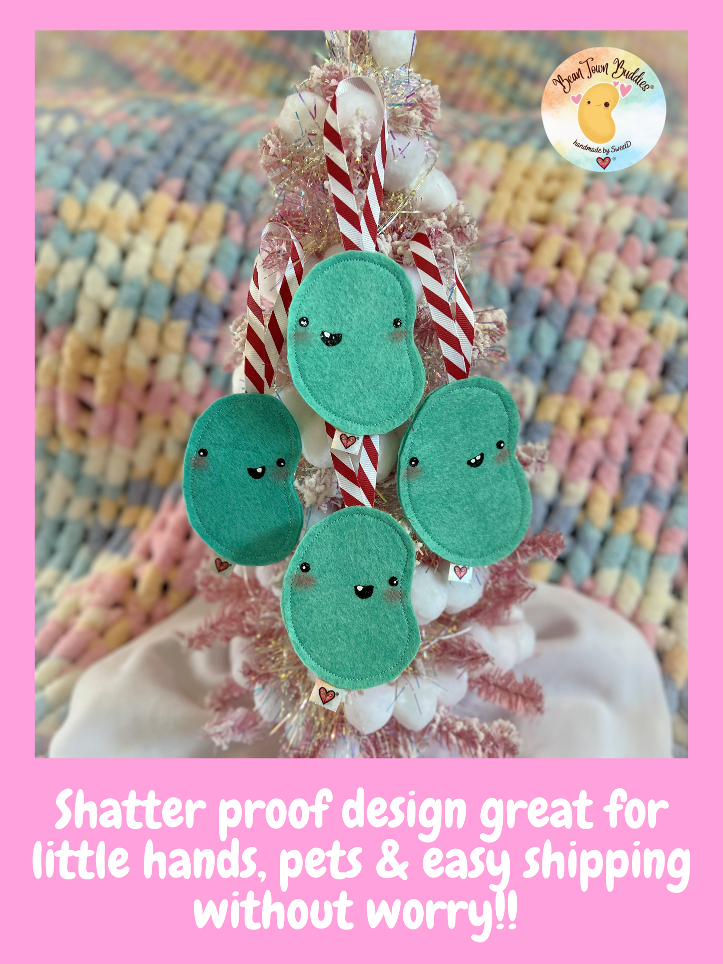 BeanTown Buddies® Teal Jelly Bean Ornament