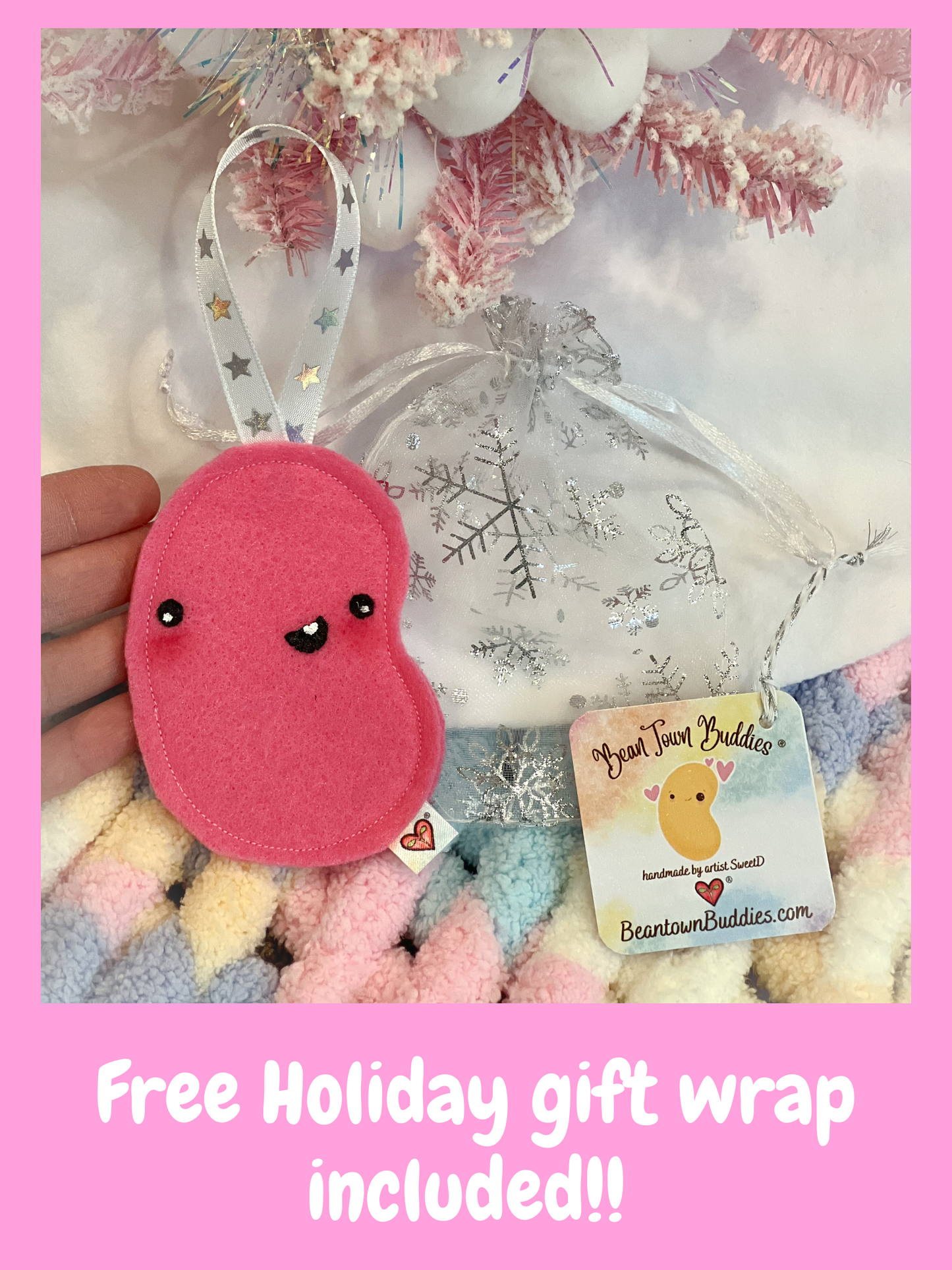 BeanTown Buddies® Pink Jelly Bean Ornament