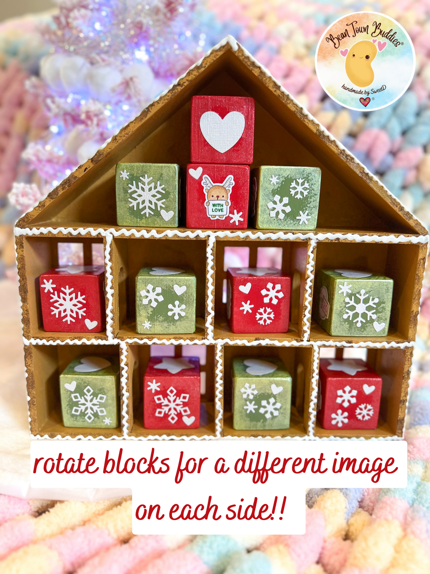 BeanTown Buddies® Wood Advent Calendar Gingerbread House