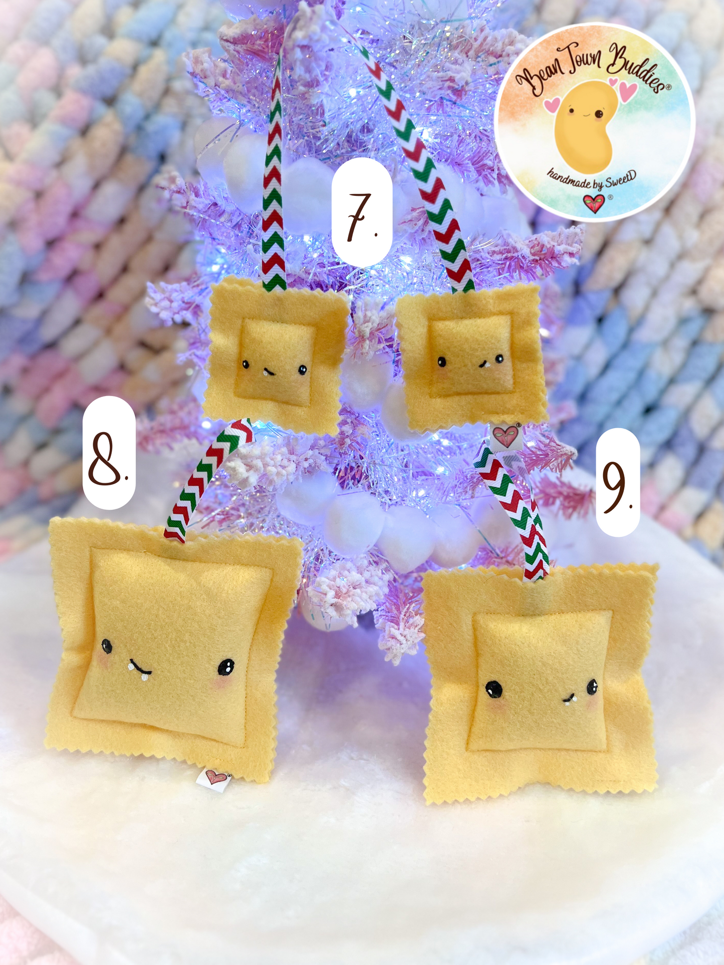 BeanTown Buddies® Ravioli Holiday Plushie Ornament