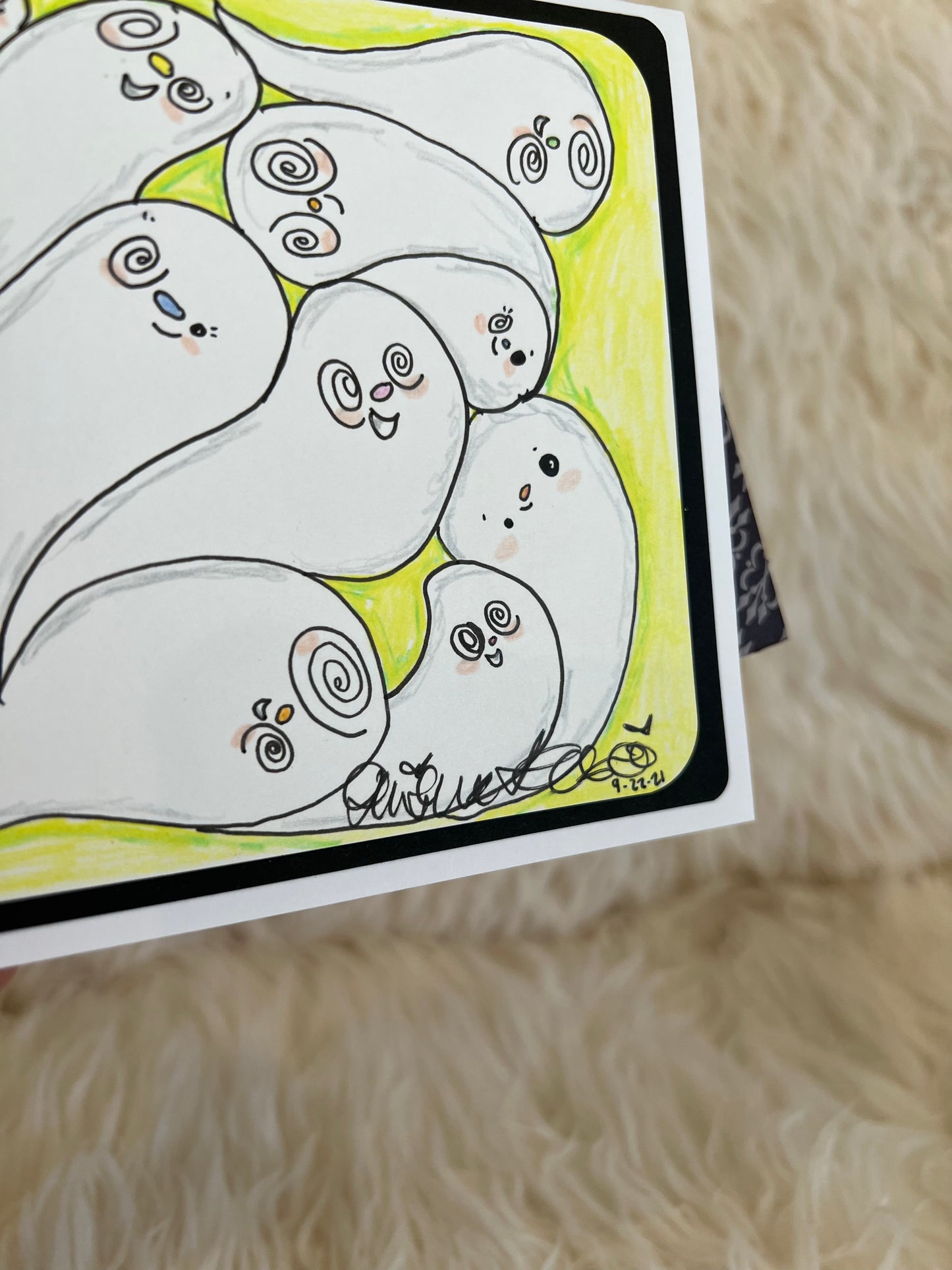 BeanTown Buddies® Original art Spooki Friends Ghost greeting card