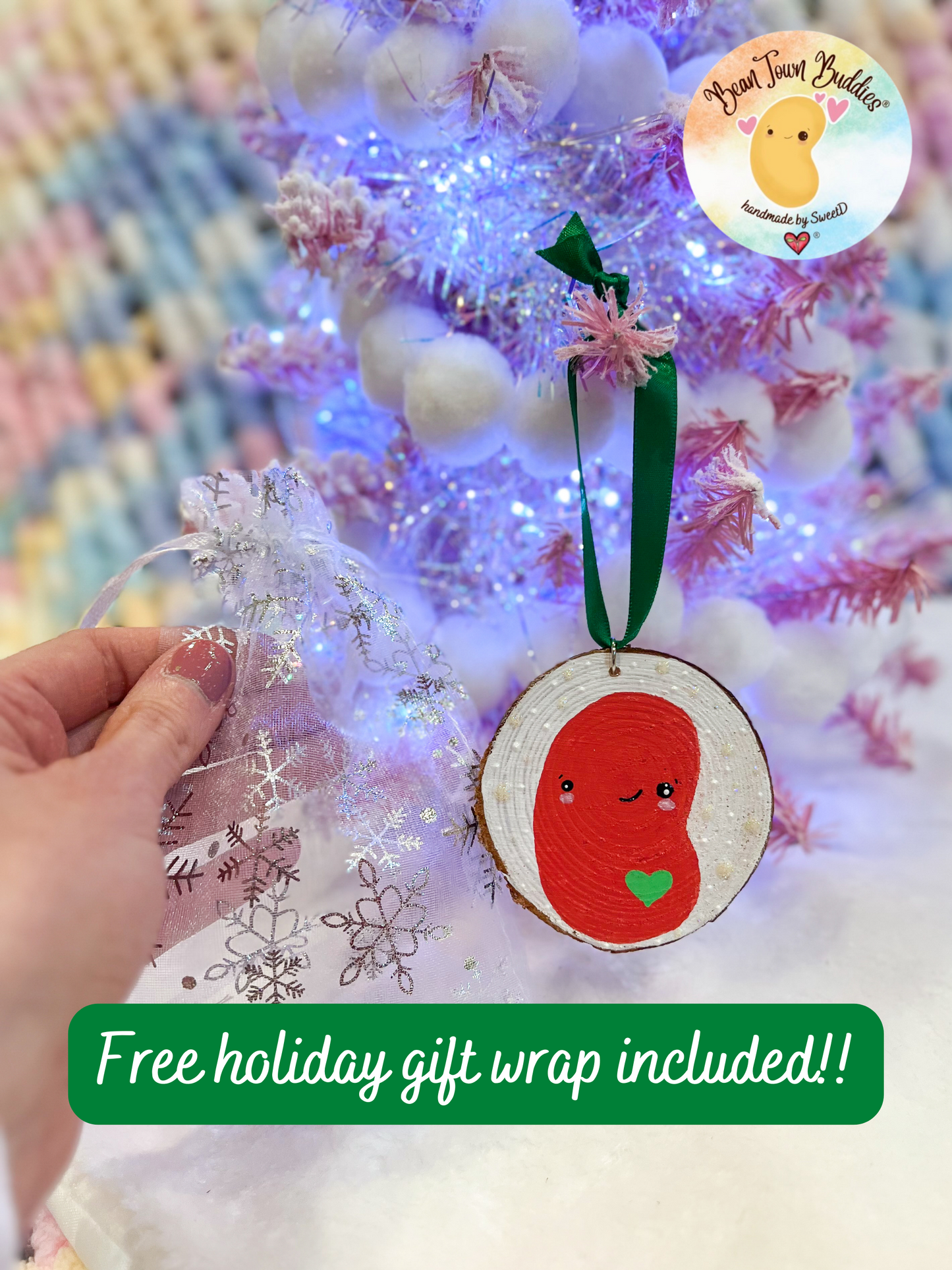 BeanTown Buddies® Wood Slice Jelly Bean Ornaments