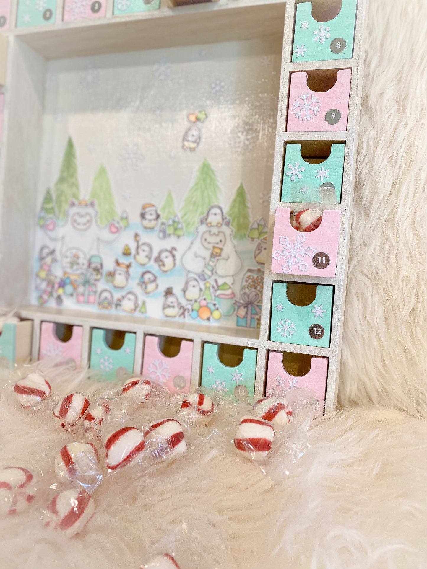 OOAK Wooden Yeti Christmas Advent Calendar