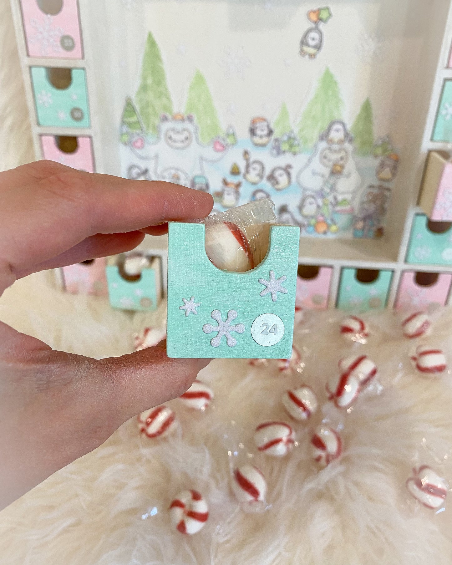 OOAK Wooden Yeti Christmas Advent Calendar