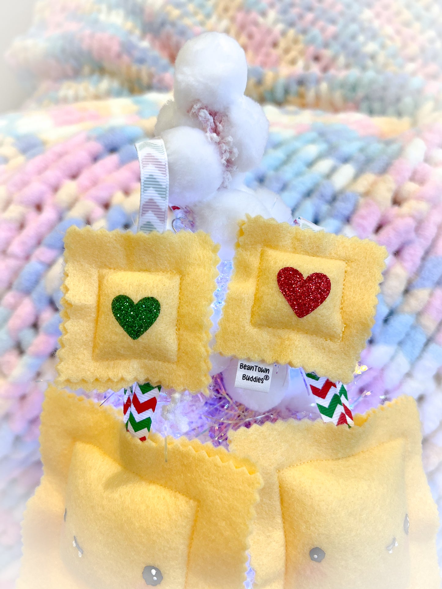 BeanTown Buddies® Ravioli Holiday Plushie Ornament