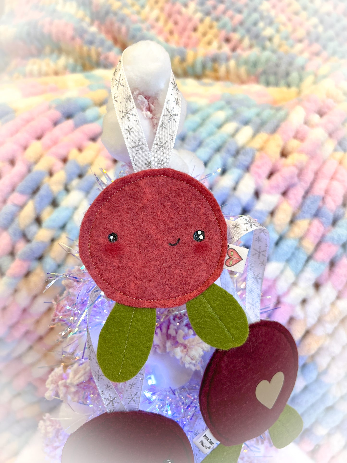 BeanTown Buddies® Cran-Berri Wool Felt Ornament