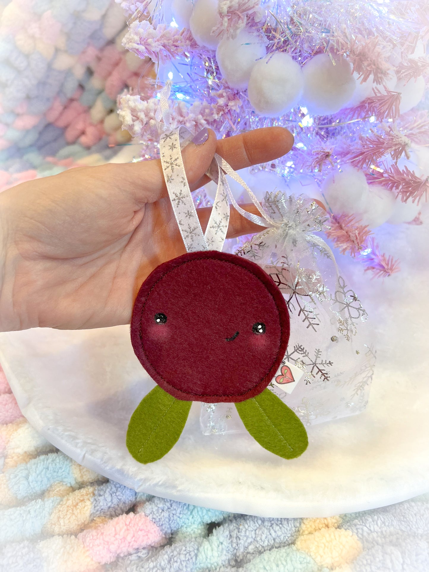 BeanTown Buddies® Cran-Berri Wool Felt Ornament