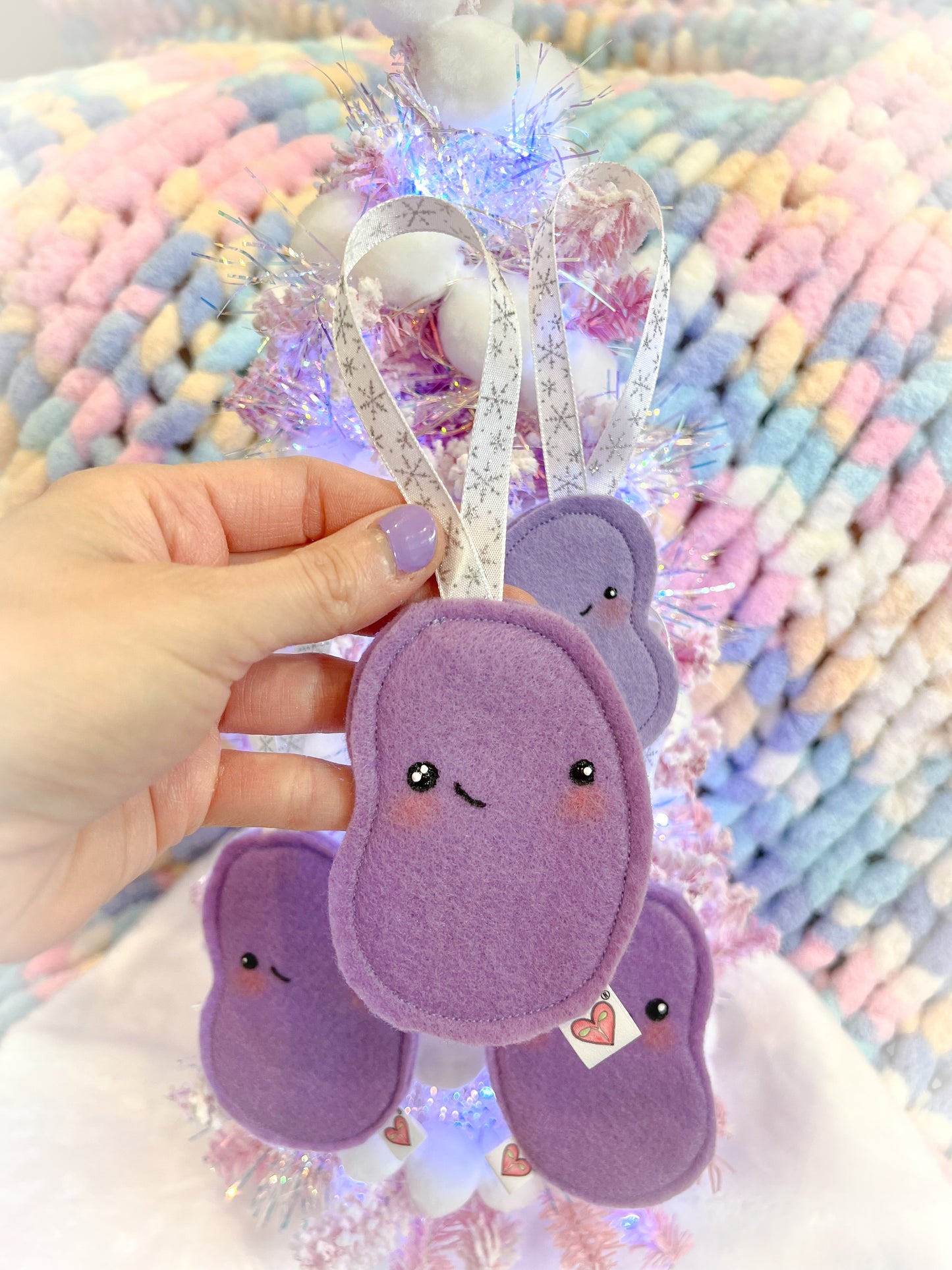 BeanTown Buddies® Oli Purple Jelli Bean Felt Ornament