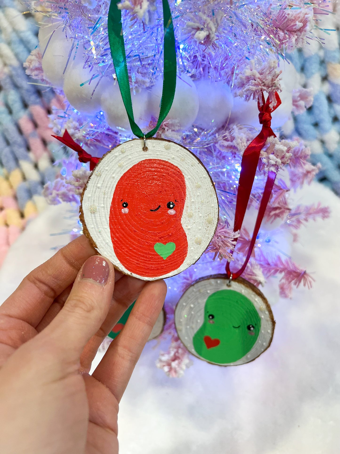 BeanTown Buddies® Wood Slice Jelly Bean Ornaments