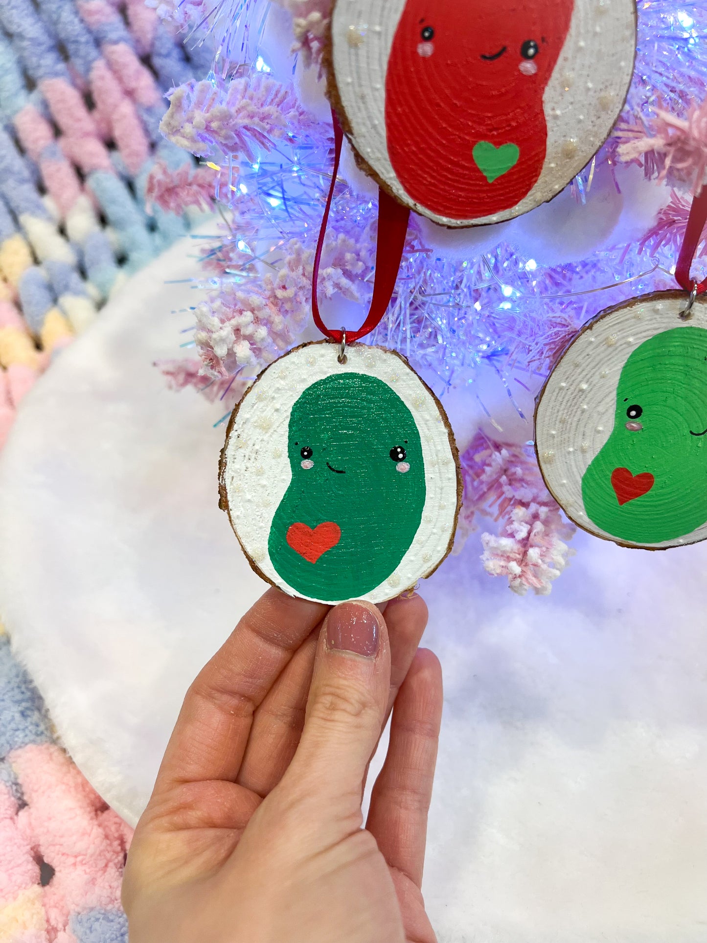 BeanTown Buddies® Wood Slice Jelly Bean Ornaments