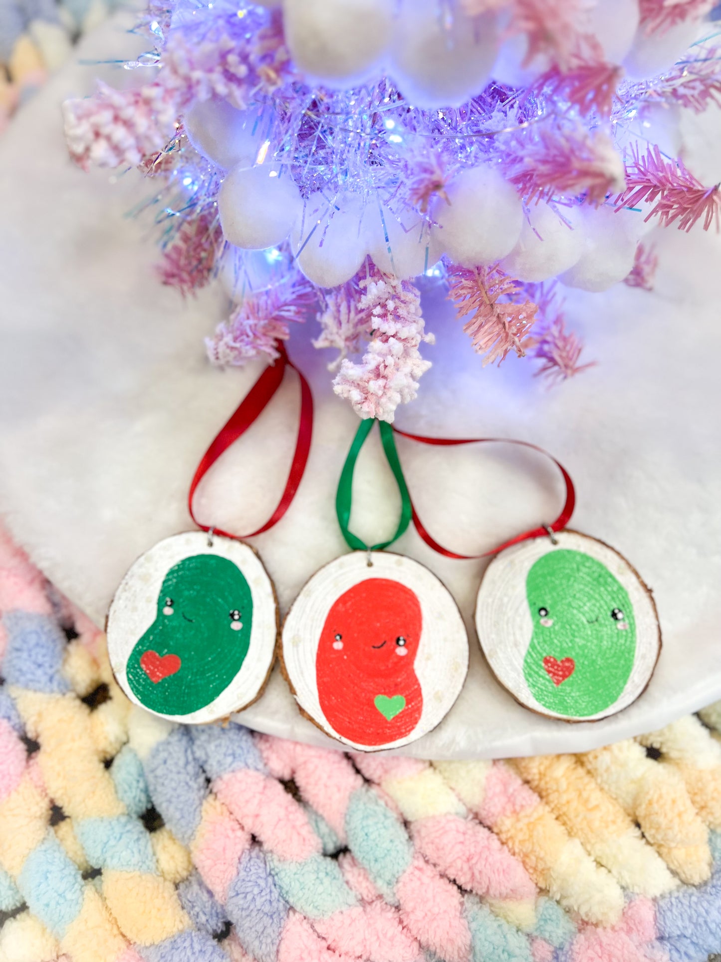 BeanTown Buddies® Wood Slice Jelly Bean Ornaments