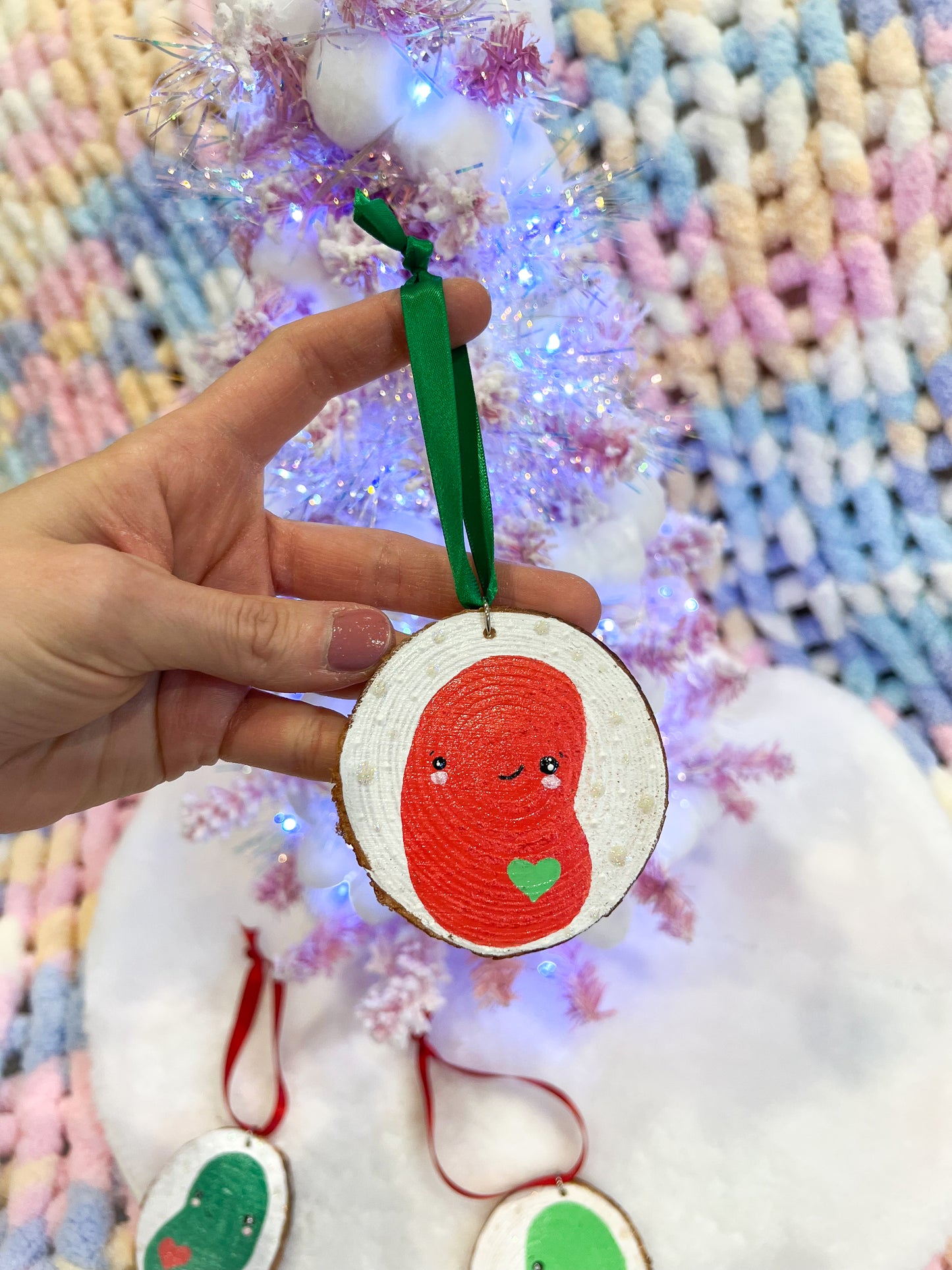 BeanTown Buddies® Wood Slice Jelly Bean Ornaments